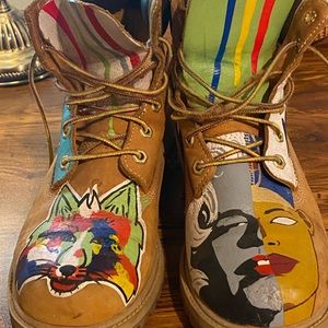 VINTAGE Hand-Painted Classic Timberland Boots Size 8.5 Women’s / 7 Men’s